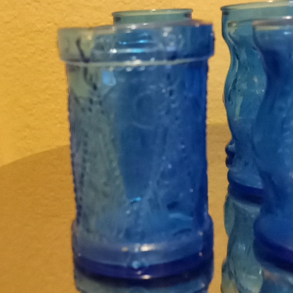 VTG- Wheaton Glass 11 Blue Juice Glasses - Picture 3 of 11